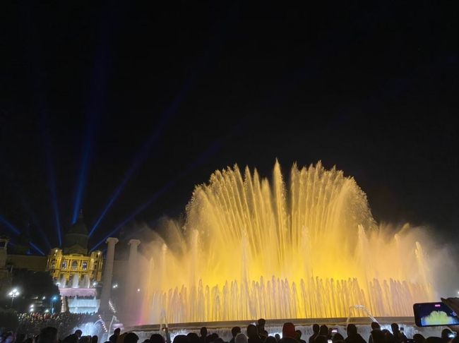 2019年12月に行ったスペインのバルセロナ、ドイツのフランクフルト7日間の旅行記です。<br /><br />1日目<br />成田空港→<br /><br />2日目<br />→イスタンブール空港→バルセロナ空港<br />カンプノウ バルセロナ観戦<br />マジカ噴水<br /><br />3日目<br />グエル公園<br />サグラダファミリア<br />カサミラ<br />カサバトリョ<br />カタルーニャ広場<br />ボケリア市場<br />コロンブスの塔<br /><br />4日目<br />カタルーニャ美術館<br />バルセロナ空港→フランクフルト空港<br />レーマー広場<br />鉄の橋<br /><br />5日目<br />クラインマルクトハレ市場<br />エッシェンハイマー塔<br />フランクフルト大聖堂<br />鉄の橋<br />シュテーデル美術館<br />ゲーテハウス<br />マインタワー<br />旧オペラ座<br />ハウプトヴァッヘ<br />レーマー広場<br /><br />6日目<br />フランクフルト空港→バルセロナ空港→イスタンブール空港→<br /><br />7日目<br />→成田空港<br /><br />この旅行記②は2日目(マジカ噴水から)と3日目(サグラダファミリアまで)です。<br />