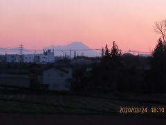 久しぶりにみられた美しい夕焼け富士　　