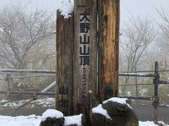 雪と桜の大野山