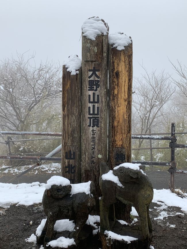 軽くハイキングに行こうと予定してましたが、前日の雪で、丹沢は真っ白となってました。急遽車で山頂近くまで行きました。