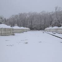 石の美術館訪問後那須温泉モンゴリアビレッジテンゲルに宿泊して大雪と戯れる