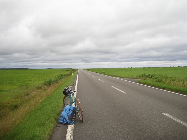 2014年夏、11日間・1020kmをかけて、北海道を自転車で回ってきました。<br />普段は車であっという間に過ぎてしまう景色も自転車だと存分の味わえました。<br /><br />今回は１１日目、最終日です。<br />浜頓別から猿払・宗谷岬を通って稚内空港まで。<br />前日とは一転、強い北風でスピードが上がらず苦労しました。<br />（距離85.7km　上り312m　下り308m）<br /><br />行程<br />1日目　羽田空港⇒新千歳空港⇒浦河⇒えりも<br />2日目　えりも⇒襟裳岬⇒大樹<br />3日目　大樹⇒中札内⇒帯広⇒士幌⇒しほろ温泉<br />4日目　しほろ温泉⇒本別⇒足寄⇒阿寒湖温泉<br />5日目　阿寒湖温泉⇒弟子屈⇒別海<br />6日目　別海⇒中標津⇒開陽台⇒羅臼<br />7日目　羅臼⇒知床峠⇒知床五湖⇒ウトロ<br />8日目　ウトロ⇒斜里⇒網走⇒サロマ湖<br />9日目　サロマ湖⇒湧別⇒紋別<br />10日目　紋別⇒雄武⇒枝幸⇒浜頓別<br />11日目　浜頓別⇒猿払⇒宗谷岬⇒稚内空港⇒羽田空港