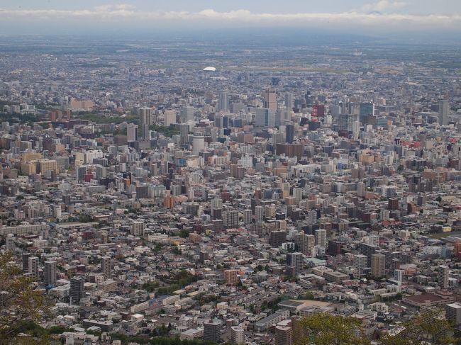 コロナウイルス問題で、旅行に行けないことから、5月17日と24日、自宅から車で15分。<br />藻岩山登山に行ってきた。<br />ゆっくり登っても90分~120分あれば山頂にたどり着く気軽に森林浴を楽しむことができる山だ。<br /><br />17日は、慈啓会コース。<br />24日は、スキー場コースにて登山