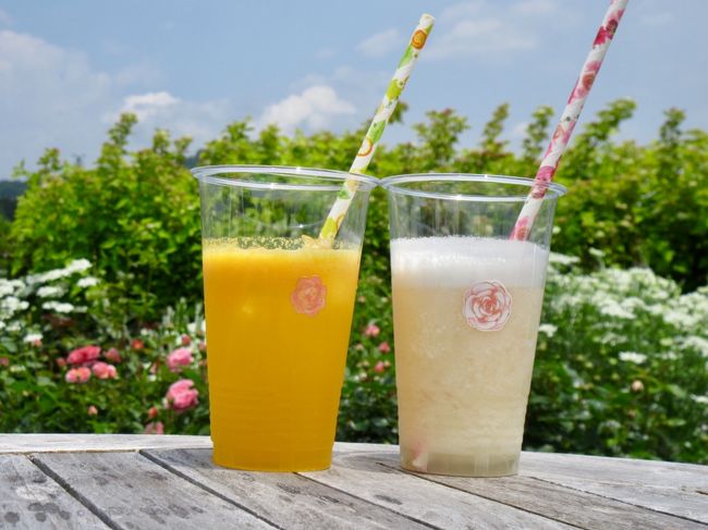 花テラス散歩道<br /><br />シャクヤク、バラを楽しみ<br /><br />風そよぎ 陽の照らす カフェで ほっと寛ぐ のどかな お散歩(^^)<br /><br />