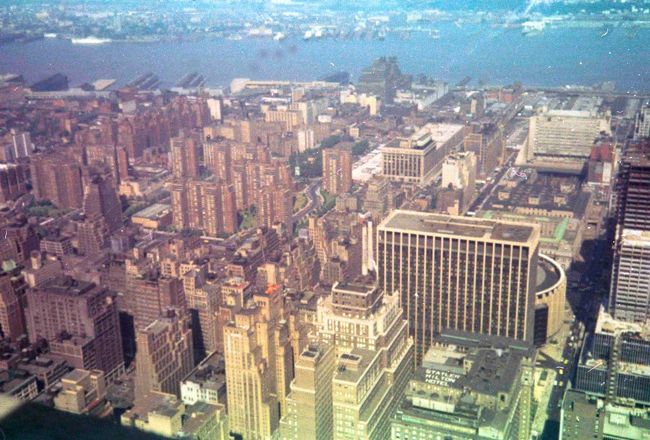 Views from Empire State Building, New York City, 1971.