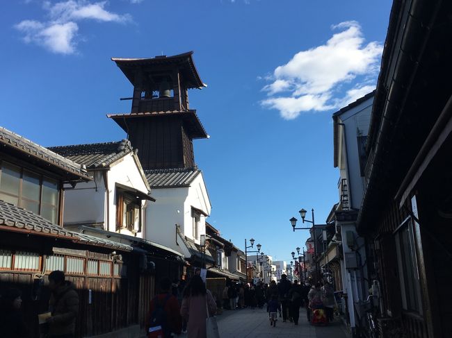 年末年始は9日間休みなのでどこかに行きたいと思ってましたが<br /><br />・節約したい<br />・運動不足である<br /><br />という理由で、徒歩の旅に出てみることにしました。<br /><br />時間があるときは15~20㎞弱くらいは散歩することがあるので、少し距離を伸ばして1日25㎞くらいで宿があるキリの良いところまで進んで、5日6日かけて日光まで到達するのが目標でした。しかし、これまでにない長距離の徒歩移動になるので無理はせず、疲れたら休憩するし交通機関も使うユルイ旅にしようと思っていた。が、その結果初日から挫折することとなりました(笑)<br /><br /><br />今回の旅程<br /><br />2018年12月29日 自宅(練馬区)→川越 ★いまここ<br />2018年12月30日 川越→春日部→宇都宮<br />2018年12月31日 宇都宮→日光<br />2019年1月1日 日光<br />2019年1月2日 日光→自宅