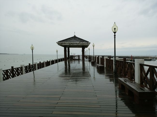 ツアーで台湾北部を周遊５.　水辺は癒される～雨の漁人碼頭からの景観～