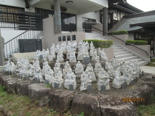 曹洞宗藤心山延命院・慈本寺と号し文明十二年（１４８０）の開山。山門を入った正面本堂に圧倒されます。楼門はありませんがその分見通しがよくて本堂が良く見えますね。ここの名物は本堂脇にそれぞれ５０体ずつの小さな羅漢像が思い思いのポーズで寛いでおられます。一つ一つ見ていくとけっこう面白いですね。表情も違うのですよ。柏市藤心226・東武野田線 高柳駅から1.4km<br />参考にさせていただいたブログは下記です。<br />石仏神心　112　北総石仏　柏の石仏　藤心に詳しく書かれています。<br />http://sekibutu.blogspot.com/<br />