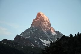 アルプス5大名峰と絶景列車の旅　１８　朝焼けのマッターホルンが見れました