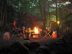 初キャンプ　道志村の夜は更けてゆく　