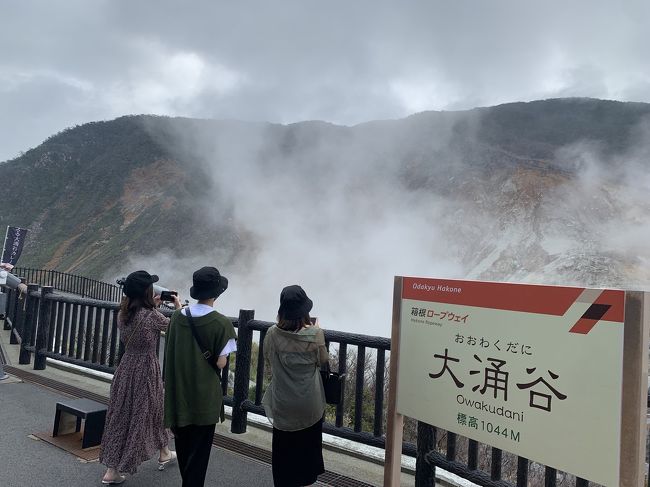 御殿場アウトレットから箱根　芦ノ湖　地獄谷　湘南方面　1泊2日<br />おばあちゃんも一緒に家族6人で箱根へ夏の終わりの旅行という事で出掛けました<br />芦ノ湖にあるホテルはなをり　素敵な所でした<br />私達もコロナ対策しながら、ホテルも観光地もコロナ対策がしっかりされております