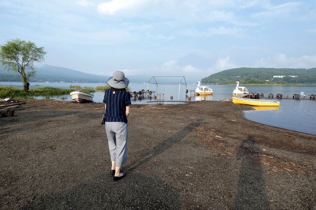 私は毎日1万歩の散歩を日課にしていて、旅先でもそれは欠かしません。 <br /><br />そこでこの日も歩こうと、妻と二人で朝のサンクチュアリビラを車で出て、早朝の山中湖畔を散歩します。<br />