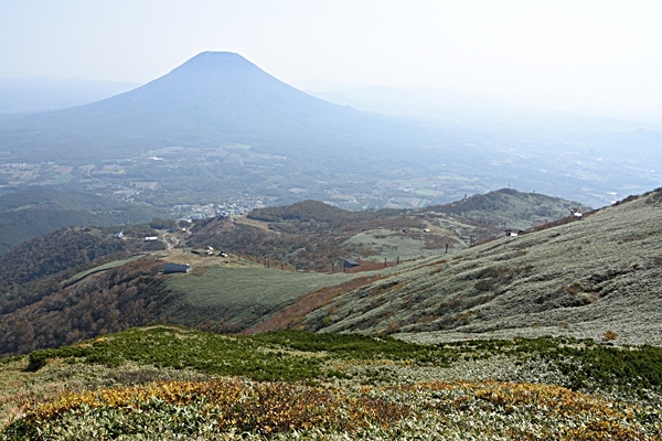 前日に羊蹄山登頂で百名山を無事踏破しましたが、せっかく北海道に来たら他の山も登りたいと最終日に計画していたのがニセコアンヌプリです。<br />7月に最終日夕張岳を登って飛行機の時間がギリギリだったことを反省し、4時間以内で登れる山を選びました。<br /><br />羊蹄山が11時間時間山行だったので最終日はサクッと軽めのハイキングと考えていましたが、時間的には想定通り。ただ思っていた以上に山の形がきれいで、展望も良く満足できる山でした。特に山頂からは昨日登った蝦夷富士と呼ばれる羊蹄山の姿に反対には遠く日本海も眺めることができます。<br /><br />下山後は昨日のジンギスカンでのお祝いに続き、小樽で奮発して寿司でお祝い。<br />北海道は山も良いけど食も最高。これで百名山は登頂しましたが、毎年北海道の山登りに来たいと思わせるものがあります。