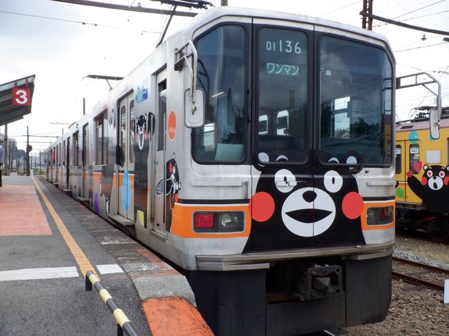 上熊本に着いた後、熊本電鉄上熊本線に乗りました。