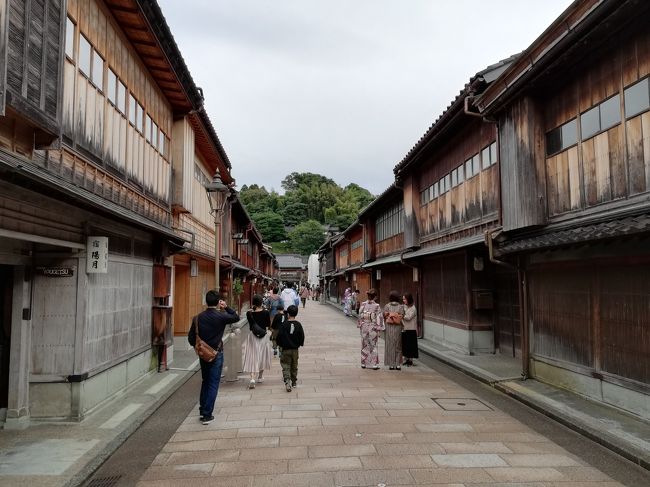 初めての北陸新幹線に乗って、金沢へGoTo。<br />まずは駅ビルで加賀料理のランチ。<br />宿に荷物を預けたら、ひがし茶屋街でティータイム。<br />お土産屋さんを巡りながら古い町並みをブラブラ散歩。<br />21世紀美術館に寄り道の後は、金沢イタリアンの楽しい夕食。<br />歩き回った一日でした。