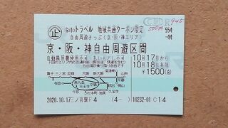 GoToトラベル　地域共通クーポン限定　自由周遊きっぷ（京・阪・神エリア）2020年10月