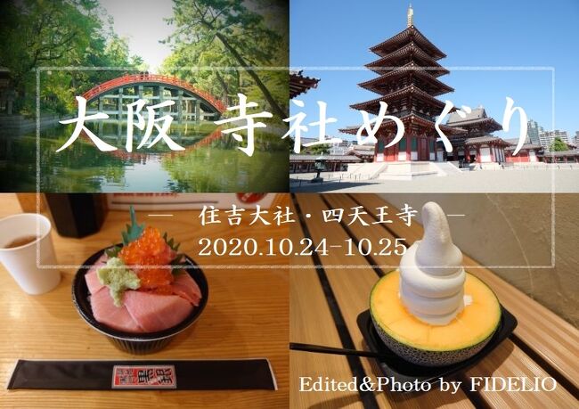 いや~昨日の試合勝てると思ったんだけどなぁ…<br /><br />意気込んで野球の遠征に乗り込んだ私でしたが、1点も取れずに惨敗(笑)<br />んー、俺の予想じゃ33-4くらいで勝つはずだったんだけどなぁ…<br /><br />まあ野球ファン(特にロッテ)たるものペナントレース勝ち負けに一喜一憂していては、ファン稼業などつとまりません。折角遠征に来たんですし、今日は観光して美味しいものを食べることにしましょう。これも、遠征の醍醐味です。とにかく腹に入れることが大事だ。<br /><br />大阪の街はこれまで何度も来たことがあり、名所は一通り見てしまっています。そこで今回は、今まで行ったことのない場所を塗りつぶすような形で回りたいと思います。よくよく考えたら、大阪の寺社仏閣には行ったことがないので、特に有名な住吉大社と四天王寺に行くことにしました。