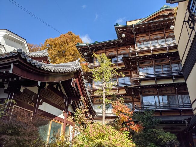 以前からずーっと行きたいと願っていたお宿2つを訪れる機会が、とうとう訪れました。<br />渋温泉の金具屋さん、湯田中温泉のよろづやさんの2軒。<br /><br />有名どころで、いろいろなところで見る機会があり、そのたびに「行きたいなぁ!」と思っていたこの2つのお宿の位置が、あんなに近い、徒歩圏内とは全く知りませんでした。<br /><br />「えぇぇ!たった一度の旅で両方とも堪能できるんなら、両方行くしかないではないか!」と喜び勇んで計画を立てました。<br /><br /><br />素晴らしいお宿、素晴らしい温泉、いい体験できました♪<br /><br /><br /><br />こんなに紅葉真っ盛り、ということは栗の収穫のシーズンでもある!と気づき、せっかく栗の名産地、小布施も近いので、そちらもルートに含めることにしました。<br /><br /><br />【今回のルート】<br />渋温泉 → 小布施 → 湯田中温泉 → 須坂 → 長野<br /><br /><br />この旅行記は、その渋温泉編。<br /><br /><br />小布施・湯田中温泉編はこちら。<br />長野 / 小布施・湯田中温泉 旬の栗を楽しみ 最高に素敵な温泉へ<br />https://4travel.jp/travelogue/11663694<br /><br />須坂・長野編はこちら。<br />長野 / 須坂・長野 素敵な蔵の街と 善光寺と THE FUJIYA GOHONJIN (藤屋御本陳)<br />https://4travel.jp/travelogue/11665266<br /><br />