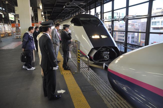 盛岡駅では秋田からやってくる秋田新幹線「こまち」を連結して一緒に東京へ向かいます。
