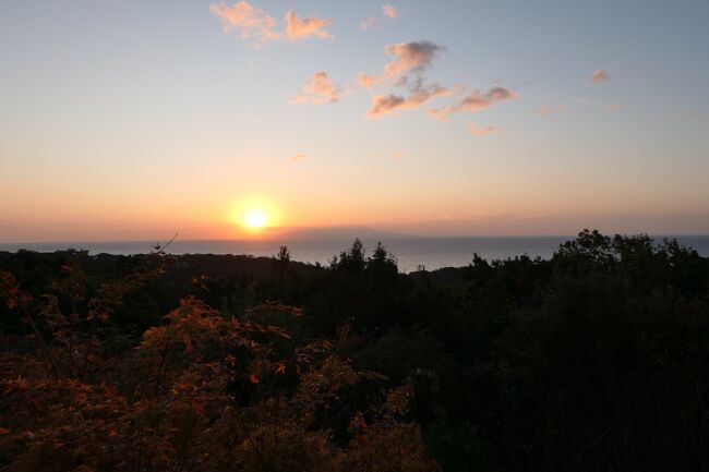 2020年11月8日-15日、伊豆半島に行きました♪<br />素敵な紅葉、素晴らしいパノラマ、美しい山岳や海、美味しいグルメを愛犬と一緒にたっぷりと楽しんできました♪<br /><br />☆Vol.86：第6日目（11月13日）伊豆高原♪<br />伊豆高原の「レジーナリゾート伊豆無鄰」。<br />2階の特別室「茜」。。<br />気持ちよく目覚め。<br />今日は晴れ渡り、<br />海から日の出。<br />露天風呂に浸かりながら、美しい日の出を眺めて。<br />美しい朝の風景は癒やされる。<br />ゆったりと眺めて♪