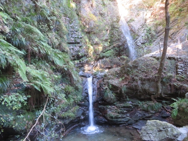 埼玉県越生(おごせ)町の山間部に行きました、越生梅林近くにあるニューサンピア埼玉おごせに宿泊して翌日、県道61号線(越生長沢線)を通って黒山三滝入口まで行き周辺を散策しました、黒山三滝(男滝・女滝・天狗滝)を見た後は龍隠寺と隣接してる熊野神社に行きました。<br /><br />黒山三滝は男滝、女滝、天狗滝の3つの滝の総称で日本観光百選に選らばれている景勝地で、春は新緑、秋は紅葉が見られます、埼玉県立黒山自然公園になっています、そばにかつては黒山温泉がありました。<br /><br />龍隠寺は太田道真・道灌父子によって再建された曹洞宗の寺院、経堂、銅鐘、山門など文化財があります、父子が眠るお墓や道灌像があります、越生七福神の毘沙門天にもなっています。