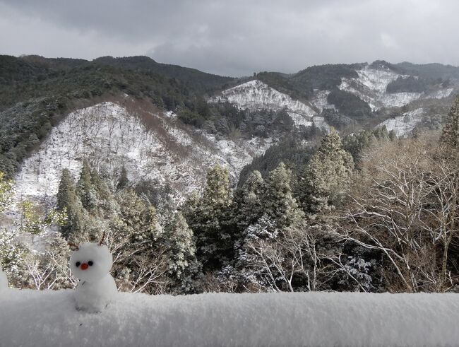 大晦日『雪の吉野山』柿の葉すしを受け取りに「ひょうたろう」へ