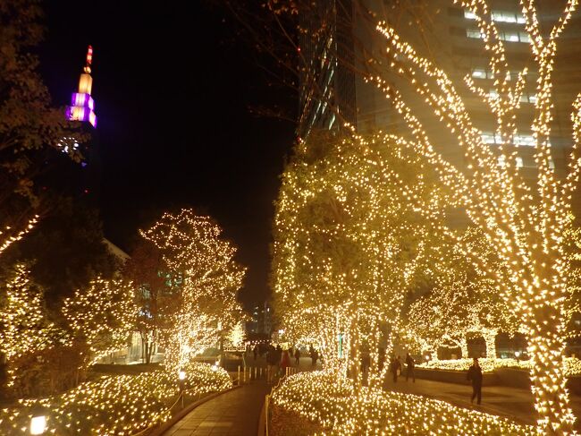 2018年12月。新宿イルミネーションとグラスコートのクリスマスブッフェです。