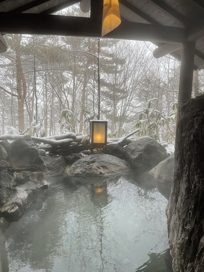 友人の誕生日祝いに草津温泉に行ってきました。Go to トラベルがあれば東京ディズニーシーホテルミラコスタに宿泊しよう!と行っていたのですが、緊急事態宣言のため、パークチケットすら購入できない状態。<br />お祝いのため有休で2連休をとっていたので、手頃な料金でいける近場の温泉旅行に行くことにしました。<br /><br />ギリギリまで行き先を悩んでいたのですが、無料の貸切風呂があり、夜ご飯に飲み放題がついているお宿木の葉に宿泊。緊急事態宣言のため、草津温泉はあまり開いているお店がなかったのですが、湯畑の近くの無料温泉(白旗の湯、千代の湯)や足湯に入ったり、ホテルの貸切温泉に入ったり、温泉三昧の旅行でした。<br /><br /><br />2日目<br />朝風呂<br />9:00 朝ごはん<br />大浴場<br />10:50 ホテルの貸切風呂 岩室<br />11:30 ホテルから湯畑までシャトルバス<br /><br />11:50 光泉寺<br />11:20 西の河原公園 無料の足湯<br />湯畑足湯<br />13:20 やすらぎ亭でお昼ご飯<br />14:00 白旗の湯<br /><br />14:40 草津温泉バスターミナル発車<br />15:02 上野原草津口駅到着<br /><br />15:43 上野原草津口駅 特急草津発車<br />18:09 上野駅到着<br />
