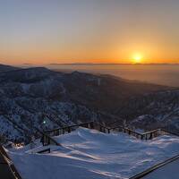 志賀高原横手山2021 スノーモンスターナイトツアーで行く2307mの夕日