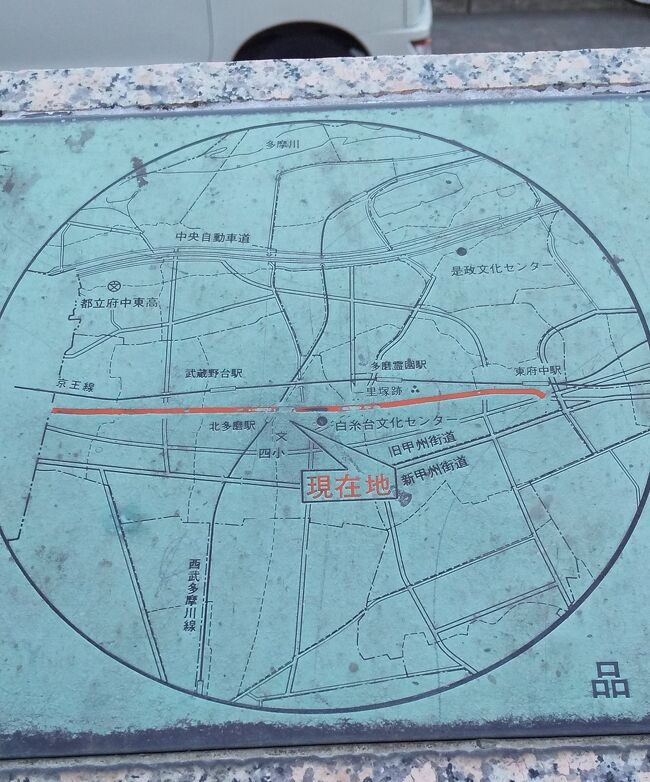 旧甲州街道 3日目です。今日は前回のゴール地点「千歳烏山駅入口交差点」より歩きます。<br /><br />3日目は千歳烏山駅から東府中駅。<br /><br />交通費: 330円(自宅最寄り駅から千歳烏山駅) + 250円(東府中駅から自宅最寄駅)=700円 <br /><br />千歳烏山駅入口交差点 10:00出発 → 東府中駅 13:45到着(食事休憩 35分) <br /><br />今日も平坦なアスファルト道がつつぎます。まだ街中のため、道案内や案内説明看板も少なく少し退屈なコースでした。あまりにも退屈で後半「品川街道(江戸時代初期の甲州街道)」を歩いてみました。<br /><br />コンビニ・ファミレス・飲食店 多数あります。トイレはコンビニか飲食店利用のみ。<br /><br />サイゼリアで食事・トイレ休憩35分。<br /><br />分岐点・合流点にはほどんど道標はありませんので旧道にこだわり歩く方は地図やガイドブックが必要だと思います。