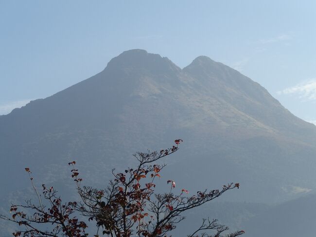 2014年10月の九州4泊５日も、残すところあと1日です。<br />阿蘇神社からやまなみハイウェイを通り車窓越しに、くじゅう連山の紅葉を愛でました。<br />最終目的地は由布院温泉です。歩き疲れた身体を由布院のお湯が優しく癒してくれました。