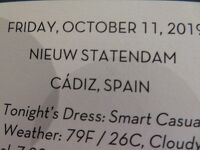 10泊 N Statendam★2★5日目 Fri, Oct11 Cadiz, Spain