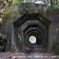 美里町の石橋と熊延鉄道廃線跡