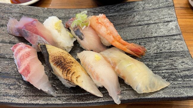 西海丸の回転寿司、千里浜からドライブ