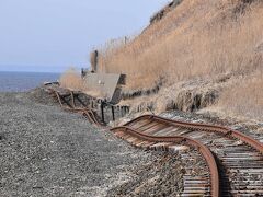 日高本線の土砂流失、護岸浸食区間の視察～数年前に被災した大狩部、清畠付近～（北海道）