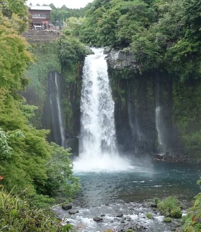 白糸の滝に続いて音止の滝まで歩いていこうとしたのですが,ここはいい展望台がないようです。人が崖から落ちないように危険防止の塀で囲まれていて,興ざめでした。