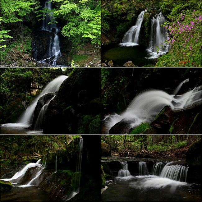 ◆晩春の羽鳥湖高原～滝巡り (罠かけの滝・明神滝・立矢川の滝・更目木の滝)