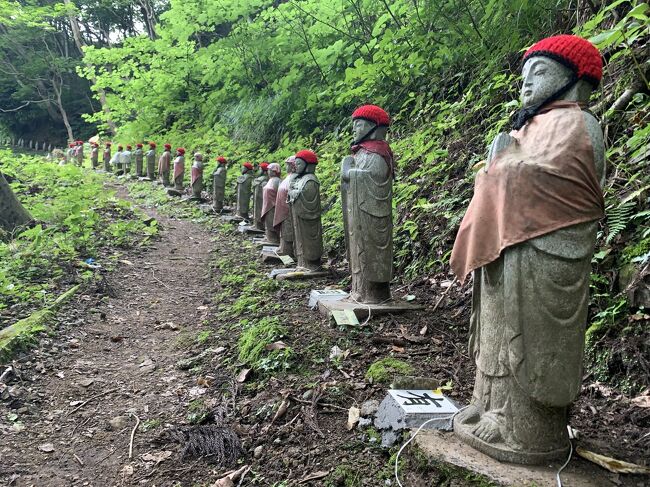 折渡峠の千体地蔵とあじさいロードを行く