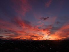 梅雨明け前日の夕暮れの富士と夕陽(2021.07.16)