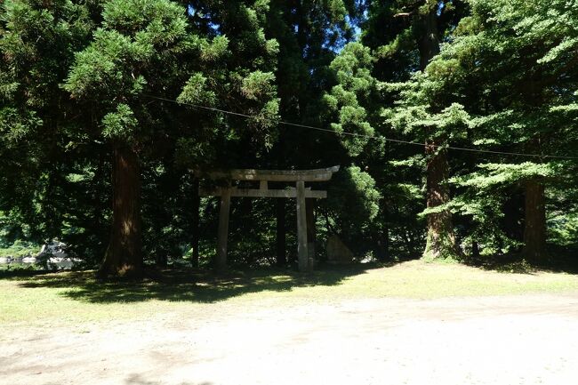 県道を二ツ井方向に走ると、左に　鳥居があった。<br /><br />七座神社の入り口だ。
