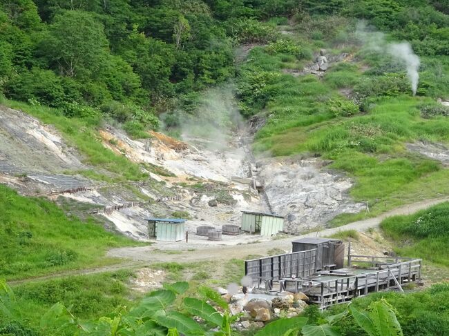 一日目は角館でレンタカーを借り、八幡平をドライブして八幡平最古の秘湯「ふけの湯」へ泊まりました。<br />角館は非常に暑かったのに、八幡平は気温22℃でかなり涼しく窓を開けて走っていると寒いくらいでした。<br />蒸けの湯に着くと、温泉の蒸気があちこちで上がっていて、クマ注意などと書かれていたりして秘湯に来たんだって実感しました。建物も外から見は山小屋風で決して綺麗とは言えませんが、館内は廊下はピカピカで綺麗でした。<br />マイナスイオン日本最大級だそうです。