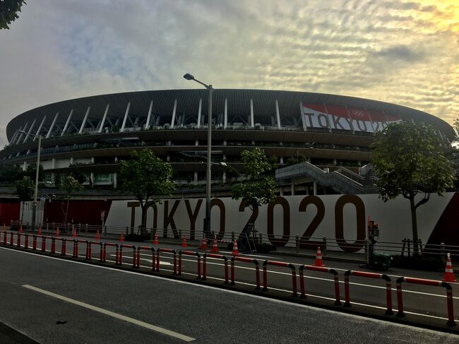 出勤途中の早朝街歩き③ 渋谷 ～ 明治通り ～ 四谷三丁目 : TOKYO2020開催11日前、"新国立競技場" は封鎖中で近付けず･･･