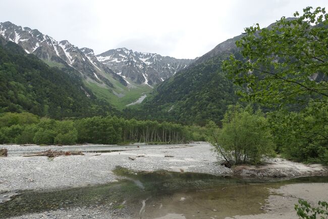 2021年6月6日-13日、信州に行きました♪<br />初夏の爽やかな山岳・高原・湖、温泉やグルメをたっぷりと楽しんできました♪<br /><br />☆Vol.159：第7日目（6月12日）上高地♪<br />今日は上高地最後の日。<br />チェックアウトまでに河童橋周辺ハイキング♪<br />上高地帝国ホテルから梓川に沿って歩く。<br />残雪の穂高連峰は何回見ても飽きない。<br />美しい風景を愛でながら。<br />河童橋から小梨平へ。<br />小梨平はキャンプやコテージが有名。<br />実は今回初めての散策。<br />美しい森の中を流れる清流。<br />見え隠れする穂高連峰や焼岳をはじめとする山岳。<br />ゆったりと歩いて眺めて♪