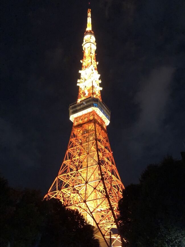 近くのホテルに宿泊したので、夜の東京タワーを見に行きました。<br />オリンピック・パラリンピック期間中でしたが町はすいていて安心に見ることが出来ました。<br /><br /><br /><br />2021-11