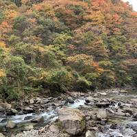 紅葉の岨谷峡を歩く