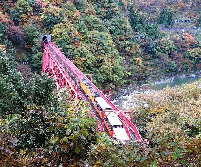 今年(2021年)は、新潟県の紅葉名所弥彦公園に行きたいと思い、紅葉情報を毎日チェックしていたが、紅葉見ごろの日と天気のいい日が一致する日が極めて少なかった。計画していくうちに、11月３日から６日にかけての4日間連続して晴れの日が続きそうな予報がでた。目的地に関してはいろいろ欲がでて、最終的に岐阜の新穂高温泉から高山、白川郷を経て、富山県の黒部峡谷に入り、さらに新潟の弥彦公園を訪れ、帰りは群馬県の宝川温泉に立ち寄って、東京に帰るという日程に落ち着いたのだった。<br />第四部は、秋の黒部峡谷をトロッコ列車で走り、宇奈月から欅平まで往復した時の旅行記です。（表紙写真は、やまびこ展望台から撮影した新山彦橋を渡るトロッコ列車）