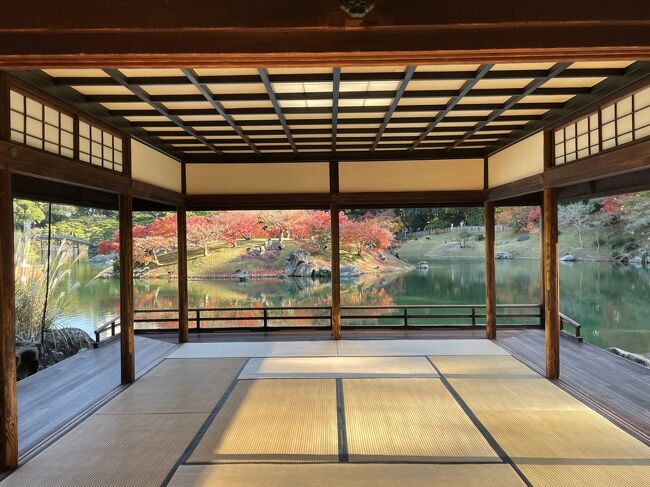 今日は予定がなかったので、おとなしく家に、と思っていましたが、栗林公園の紅葉が気になり、出かけてきました。<br /><br />紅葉がちょうど見頃で、天気も良くて、最高の景色を楽しめました。<br /><br />ツアーで来られた方達も居て、少しずつ人出も増えているような気がしました。