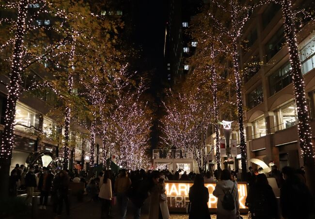 東京丸の内散策・・「Marunouchi Street Park」と丸ビルの35階展望コーナー、1階マルキューブを訪ねます。