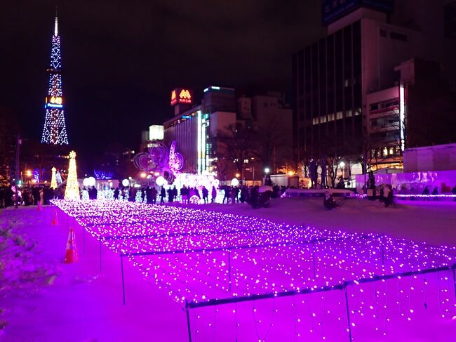 冬の北海道は初めてです。<br />昨日の大雪がちょっと心配でしたが今日は天気も良く安心しました。<br />札幌周辺は6時間近く拘束が止まったそうでした。<br />市内の道路には凍結した雪が残り歩道もちょっと歩きにくいです。<br />時折ビルの上からの落氷がありヒヤッとさせられます。<br />道路は凍り付き横断歩道を渡るにも注意が必要です。<br />しばし観光をしてからいったんホテルに戻り九楽楢一時過ぎにまた街に出て美しいイルミネーションを楽しみました。<br /><br />https://youtu.be/LpWxx1ehcCk