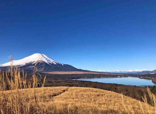 前回、河口湖畔からの紅葉をお伝えしてから３週間しか経っていませんが、季節はすっかり冬となりました。　今年最後のゴルフを知人から誘われて河口湖周辺まで出掛けます。　往路、東名高速の大井松田辺りから見える綺麗な富士山に誘われて富士山撮影ポイントを経ることにしました。　またその晩に泊まった御殿場からの帰路も箱根経由とし芦ノ湖畔からの富士山も眺めてみることに。　どちらも朝９時前の景色ですが雲１つ無い快晴の空に富士山がくっきりと映えます。　まあ、こんな景色も日が昇るにつれて雲が掛かってしまいますので朝だけの風景かもしれません。